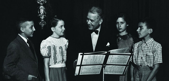 CMIM founder Wilfrid Pelletier surrounded by students