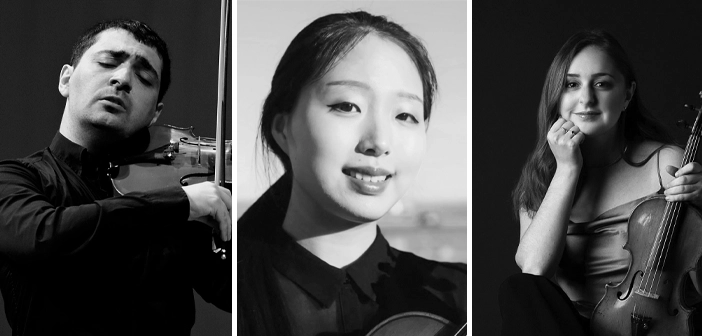 Left to right: Canadian Queen Elisabeth Competition participants Daniel Kogan, Alice Lee, and Julia Mirzoev (Photos provided)